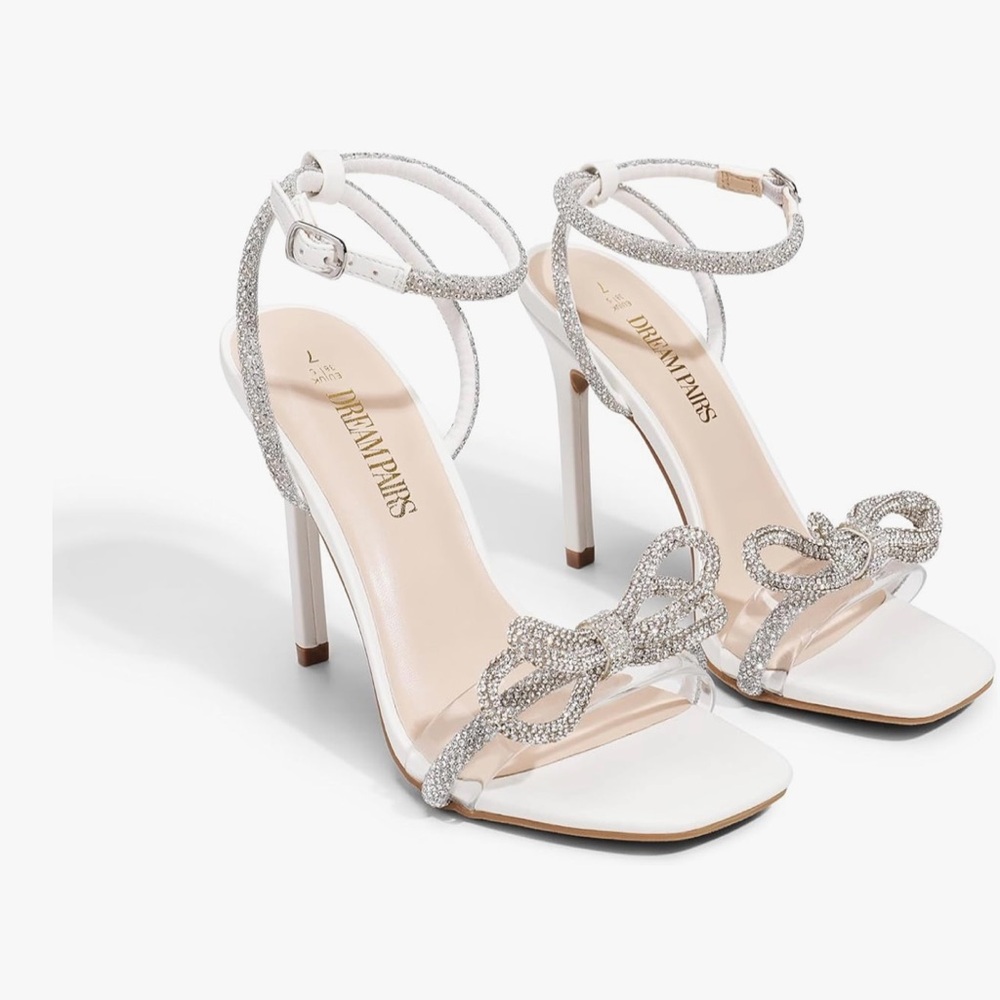 Dream Pairs White and Silver Heels